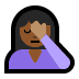 🤦🏾‍♀️ woman facepalming: medium-dark skin tone display on Windows